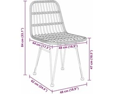 Lauko baldų komplektas Sodo valgomojo komplektas 5 pcs Ruda
