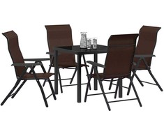 Lauko baldų komplektas Sodo valgomojo komplektas 5 pcs Ruda
