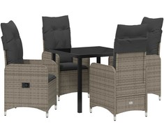 Lauko baldų komplektas Sodo valgomojo komplektas 5 pcs Pilka poliratanas