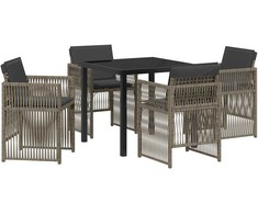 Lauko baldų komplektas Sodo valgomojo komplektas 5 pcs Pilka