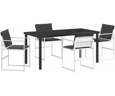 Sodo valgomojo komplektas 5 pcs Balta Textilene ir plienas