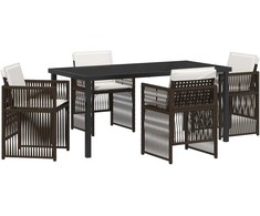 Lauko baldų komplektas Sodo valgomojo komplektas 5 pcs Ruda