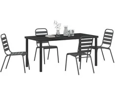 Lauko baldų komplektas Sodo valgomojo komplektas 5 pcs Antracitas