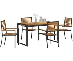 Sodo valgomojo komplektas 5 pcs Juoda ir Ruda poliratanas