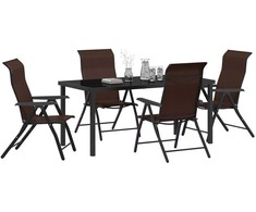 Lauko baldų komplektas Sodo valgomojo komplektas 5 pcs Ruda