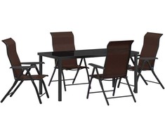 Lauko baldų komplektas Sodo valgomojo komplektas 5 pcs Ruda