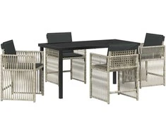 Sodo valgomojo komplektas 5 pcs Šviesiai pilka