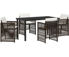 Lauko baldų komplektas Sodo valgomojo komplektas 5 pcs Ruda