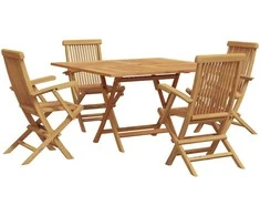 Lauko baldų komplektas Sodo valgomojo komplektas Ruda Kietas teakwood