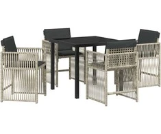 Sodo valgomojo komplektas 5 pcs Šviesiai pilka