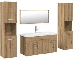 5 dalių vonios baldų komplektas Artisan Oak Engineered Wood