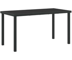 Lauko baldų komplektas Sodo valgomojo komplektas 5 pcs Juoda poliratanas