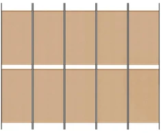 5-Panelis kambario skydas Smėlio 250 x 200 cm Audinys