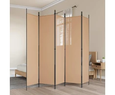 5-Panelis kambario skydas Smėlio 250 x 200 cm Audinys