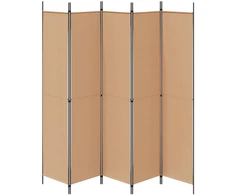 5-Panelis kambario skydas Smėlio 250 x 220 cm Audinys