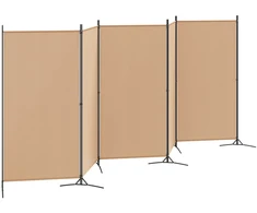 5-Panelis kambario skydas Smėlio 433 x 180 cm Audinys