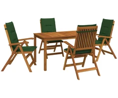 5-Piece Garden Dining Set Natūrali Kietos akacijos mediena