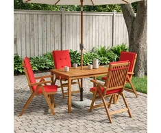 5-Piece Garden Dining Set Natūrali Kietos akacijos mediena