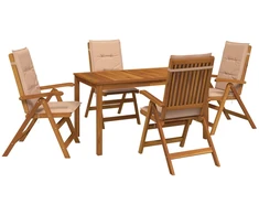 5-Piece Garden Dining Set Natūrali Kietos akacijos mediena