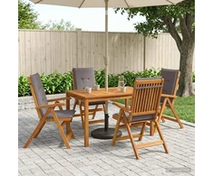 5-Piece Garden Dining Set Natūrali Kietos akacijos mediena