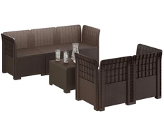 5-vietė sodo sofa Rataninio išvaizdos PP Ruda