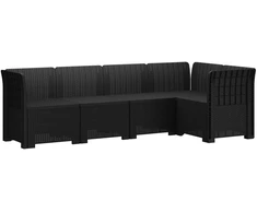 5-vietė sodo sofa Rataninio išvaizdos PP Antracito