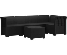 5-vietė sodo sofa Rataninio išvaizdos PP Antracito