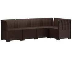 5-vietė sodo sofa Rataninio išvaizdos PP Ruda
