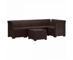 5-vietė sodo sofa Rataninio išvaizdos PP Ruda