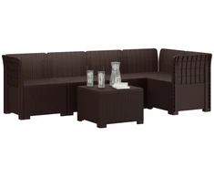 5-vietė sodo sofa Rataninio išvaizdos PP Ruda