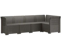 5-vietė sodo sofa Rataninio išvaizdos PP Šviesiai pilka