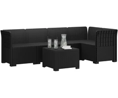 5-vietė sodo sofa Rataninio išvaizdos PP Antracito