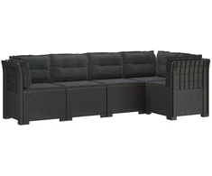 5-vietė sodo sofa su pagalvėlėmis Rataninio išvaizdos PP