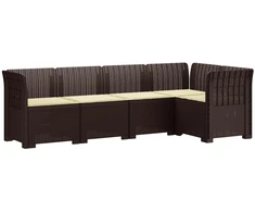 5-vietė sodo sofa su pagalvėlėmis Rataninio išvaizdos PP Ruda