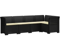 5-vietė sodo sofa su pagalvėlėmis Rataninio išvaizdos PP