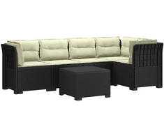 5-vietė sodo sofa su pagalvėlėmis Rataninio išvaizdos PP