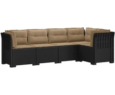 5-vietė sodo sofa su pagalvėlėmis Rataninio išvaizdos PP