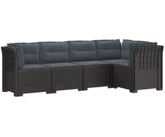 5-vietė sodo sofa su pagalvėlėmis Rataninio išvaizdos PP