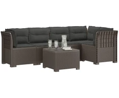 5-vietė sodo sofa su pagalvėlėmis Rataninio išvaizdos PP