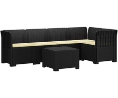 5-vietė sodo sofa su pagalvėlėmis Rataninio išvaizdos PP