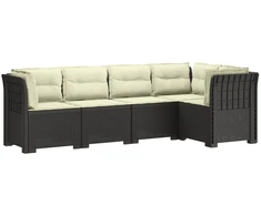 5-vietė sodo sofa su pagalvėlėmis Rataninio išvaizdos PP