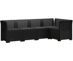 5-vietė sodo sofa su pagalvėlėmis Rataninio išvaizdos PP