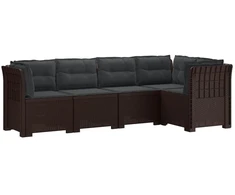 5-vietė sodo sofa su pagalvėlėmis Rataninio išvaizdos PP Ruda