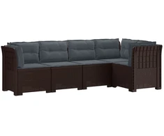 5-vietė sodo sofa su pagalvėlėmis Rataninio išvaizdos PP Ruda