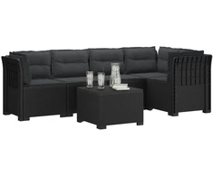 5-vietė sodo sofa su pagalvėlėmis Rataninio išvaizdos PP