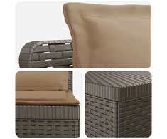 5-vietė sodo sofa su pagalvėlėmis Rataninio išvaizdos PP