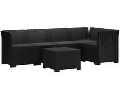 5-vietė sodo sofa su pagalvėlėmis Rataninio išvaizdos PP