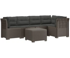 5-vietė sodo sofa su pagalvėlėmis Rataninio išvaizdos PP