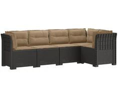 5-vietė sodo sofa su pagalvėlėmis Rataninio išvaizdos PP
