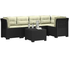 5-vietė sodo sofa su pagalvėlėmis Rataninio išvaizdos PP